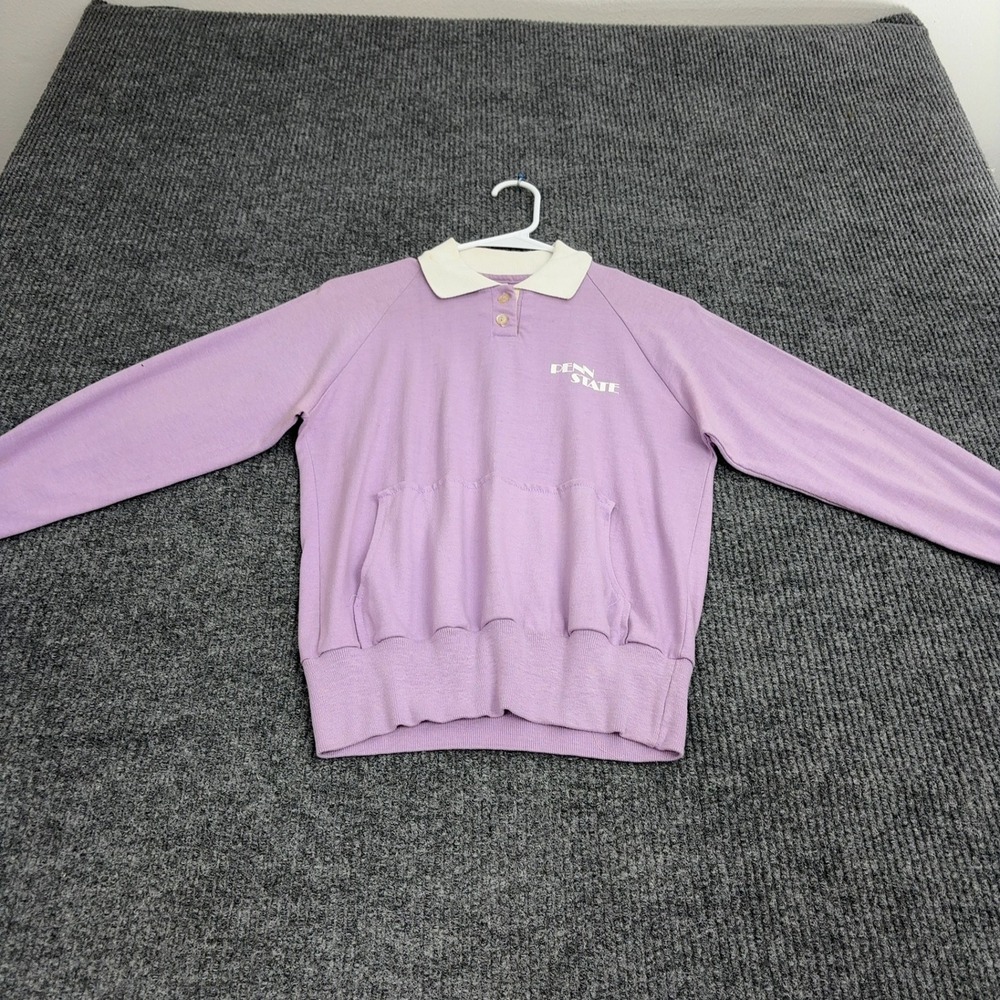 Vintage Penn State‎ Medallion Sweatshirt Women S Purple Collared Preppy Casual